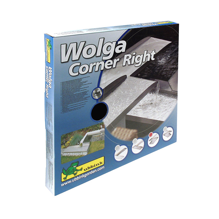 WOLGA 90˚, angle droit - cours d'eau, Inox 304 - H4 x 48 x 48 cm