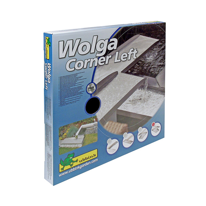 WOLGA 90˚, angle gauche - cours d'eau, Inox 304 - H4 x 48 x 48 cm