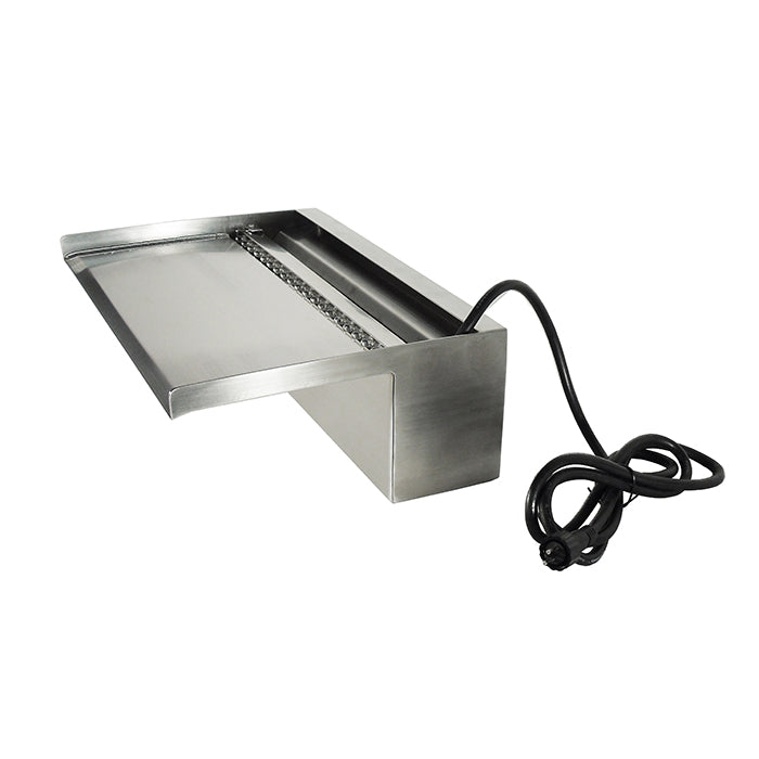 NIAGARA 60 LED WALL - cascade - Inox 316L, transfo 230VAC/12VAC-50Hz, 35 leds blanc, incl. connecteur 1" - LED : 240 Lumen, EEK A+, 4w - H10 x 60 x 20 cm