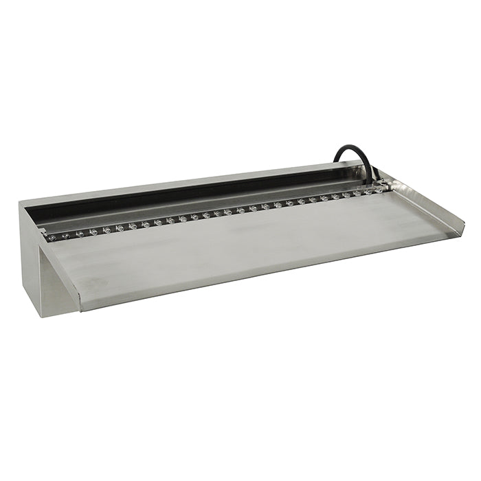 NIAGARA 60 LED WALL - cascade - Inox 316L, transfo 230VAC/12VAC-50Hz, 35 leds blanc, incl. connecteur 1" - LED : 240 Lumen, EEK A+, 4w - H10 x 60 x 20 cm