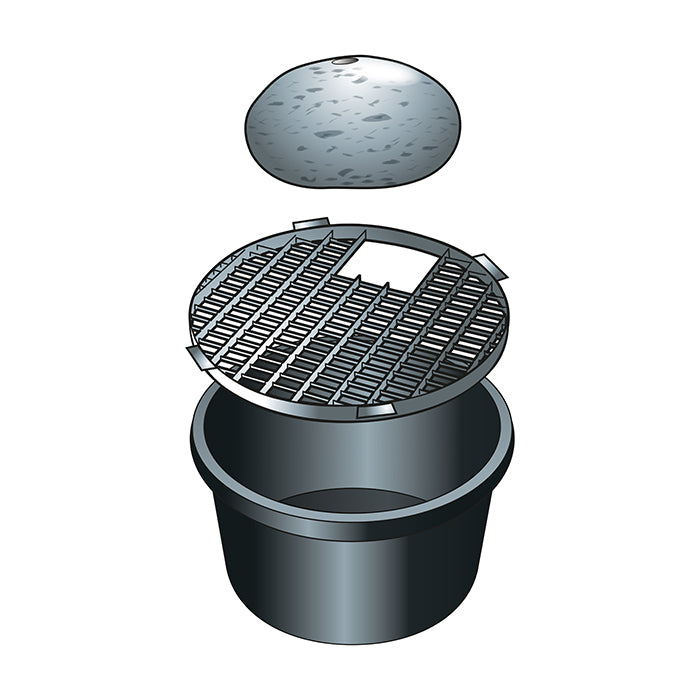 Grille métallique de recouvrement 81 - galvanisée, charge max. 150kg/m², pour Victoria 90 - Ø81 cm