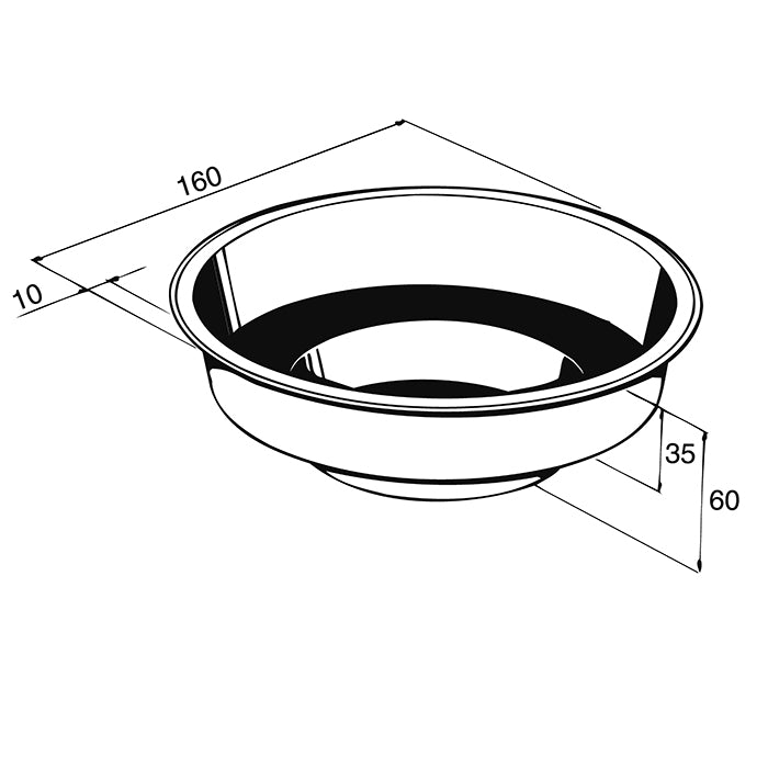 MARS RT1 - bassin préformé - polyester renforcé de fibres de verre GFK, surface 1,54 m², profondeur max 35/60 cm, volume d'eau 550 l - H35/60 x Ø160 cm