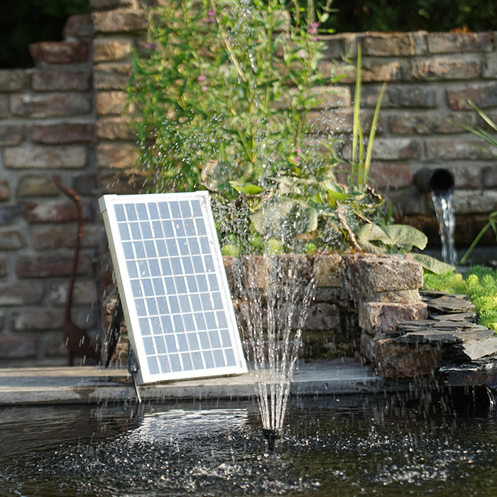 SOLARMAX 600 - pompe fontaine de bassin -panneau solaire, boîtier à piles sans accumulateur, Qmax(l/h) 610, 10w, Hmax(m) 1,70 - volcan et cloche d'eau