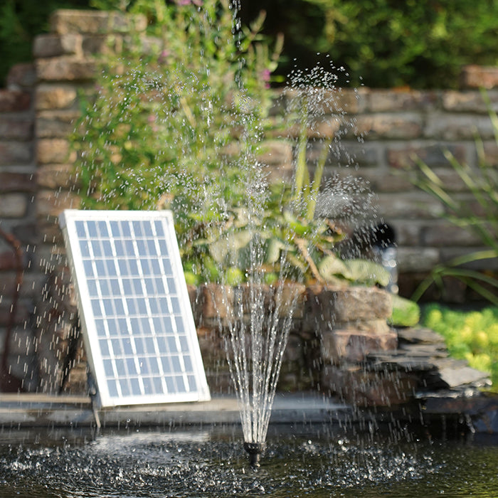 SOLARMAX 600 - pompe fontaine de bassin -panneau solaire, boîtier à piles sans accumulateur, Qmax(l/h) 610, 10w, Hmax(m) 1,70 - volcan et cloche d'eau