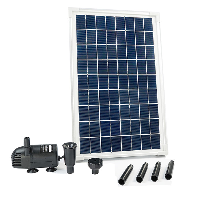 SOLARMAX 600 - pompe fontaine de bassin -panneau solaire, boîtier à piles sans accumulateur, Qmax(l/h) 610, 10w, Hmax(m) 1,70 - volcan et cloche d'eau