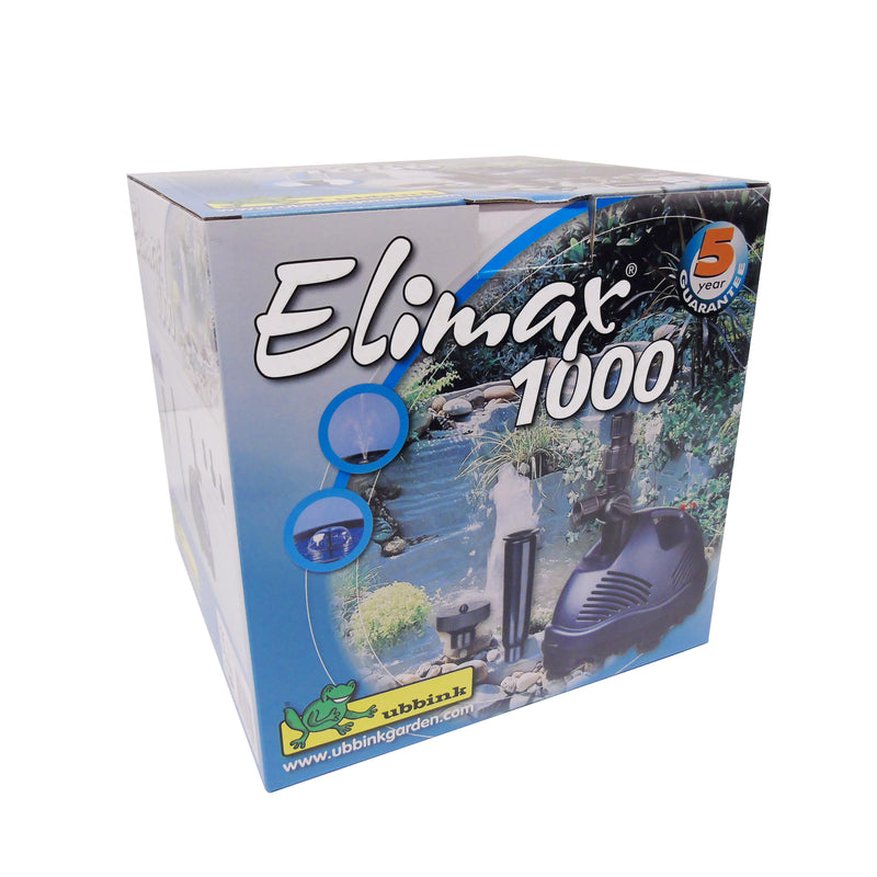 ELIMAX 1000 - pompe fontaine de bassin - Qmax(l/h) 1200, 15w, Hmax(m) 1,45, 1/2" - cloche d'eau 40cm, volcan H55x75 cm