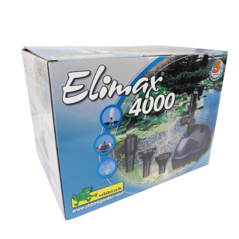 ELIMAX 4000 - pompe fontaine de bassin - Qmax(l/h) 4100, 75w, Hmax(m) 2,90, 1" - cloche d'eau 100cm, volcan H120x180 cm, jet moussant 25cm