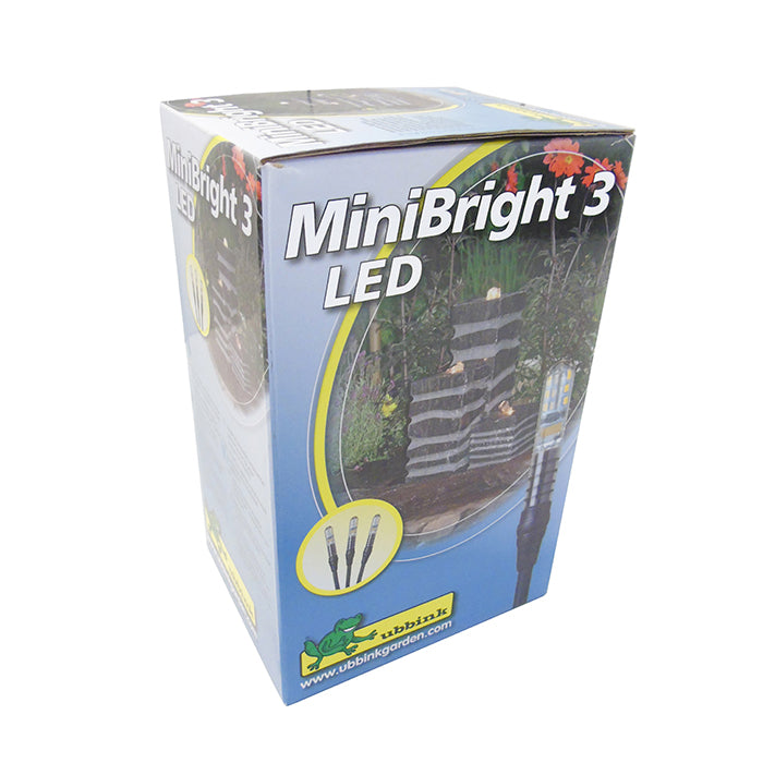 MINIBRIGHT 3 LED - lampe étanche - 3 Leds G4, 24 SMD blanc chaud, transfo 230VAC/12VAC 6w - Lumen 75, EEK A+, 1,5w