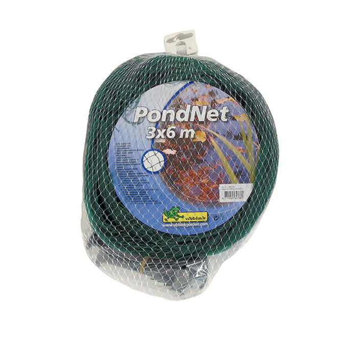 Filet de protection de bassin TEICHO monofilament - PE tricoté, noir, maille +/- 17x17 mm, 15,7 g/m², incl. 10 x ancres - 3 x 6 m