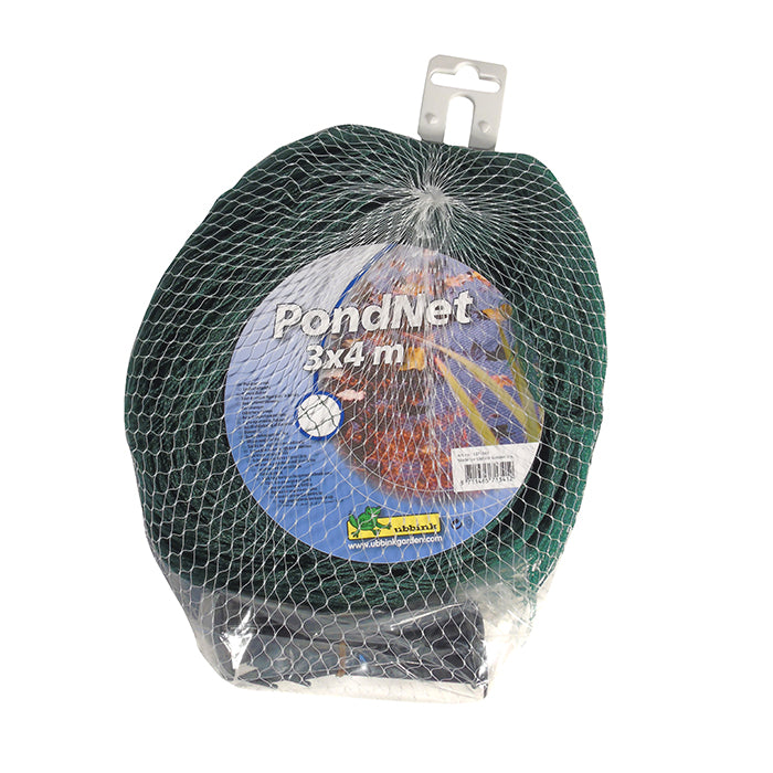 Filet de protection de bassin TEICHO monofilament - PE tricoté, noir, maille +/- 17x17 mm, 15,7 g/m², incl. 10 x ancres - 3 x 4 m