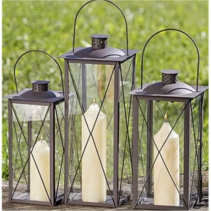 Boltze Décoration LANTERNE FAROL ANTHRACITE METAL/VERRE 4020606189066 3549300