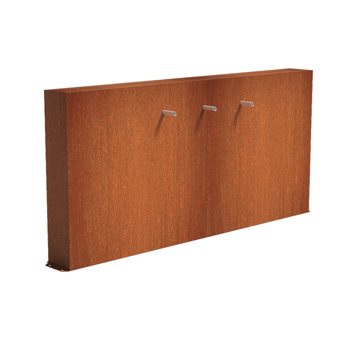 Foudebassin.com Lame d'eau Mur avec 3 jets d'eau en acier corten (avec pompe) - 250 x 120 x 25CM VCM2.2.3