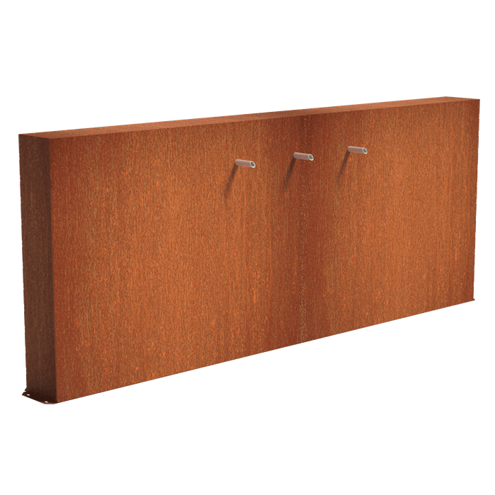 Foudebassin.com Lame d'eau Mur avec 3 jets d'eau en acier corten (avec pompe) - 300 x 120 x 25CM VCM2.1.3