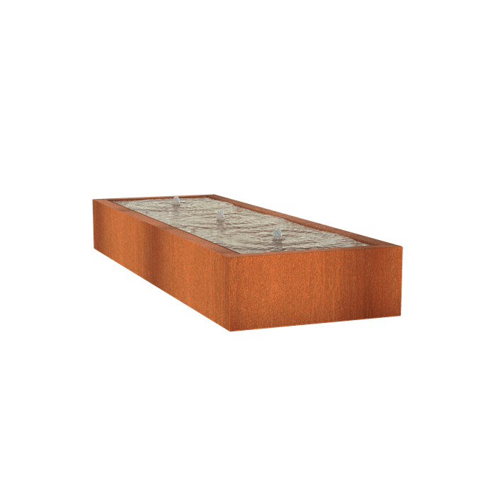 Foudebassin.com Tables d'eau Table d'eau en acier corten 300 x 100 x 40CM - Avec 3 fontaines + LED CB4