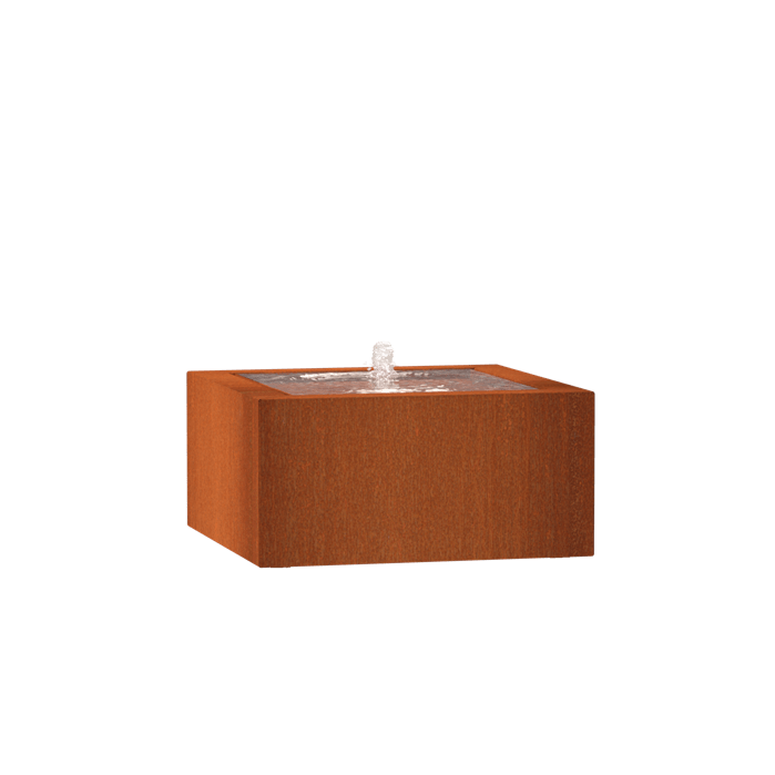 Foudebassin.com Tables d'eau Table d'eau en acier corten 80 x 80 x 40CM - Avec 1 fontaines + LED CB13