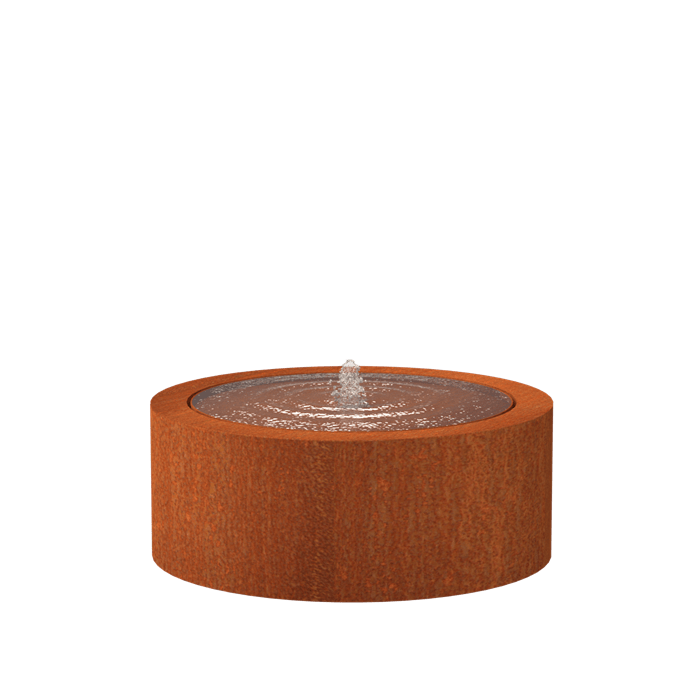 Foudebassin.com Tables d'eau Table d'eau rond en acier corten 100 x 40CM - Avec 1 fontaines + LED CBR6